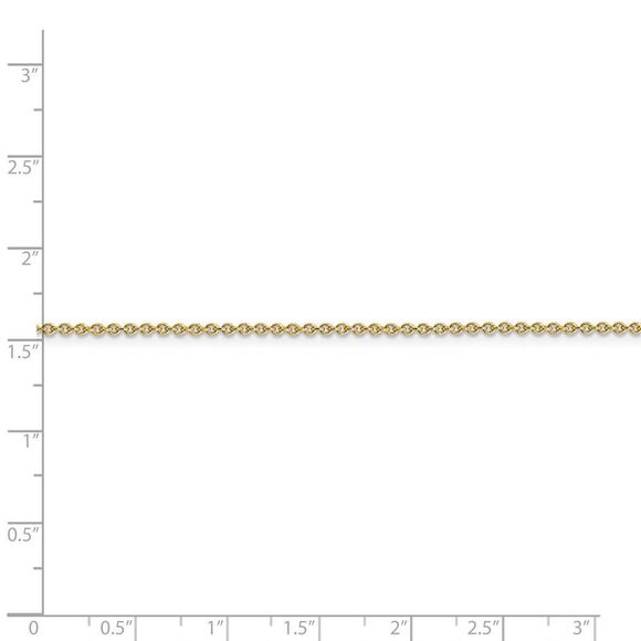 1.4mm 14k Yellow Gold Solid Classic Cable Chain Necklace, 22 Inch